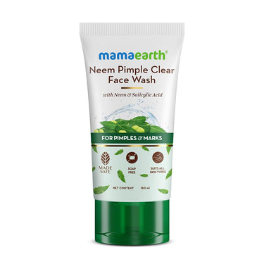 Mamaearth Neem Pimple Clear Face Wash With Neem & Salicylic Acid|Fights Pimples|Reduces Marks|Purifies Skin|Gently Cleanses|Controls Excess Oil|For All Skin Types|For Men And Women|150 Ml